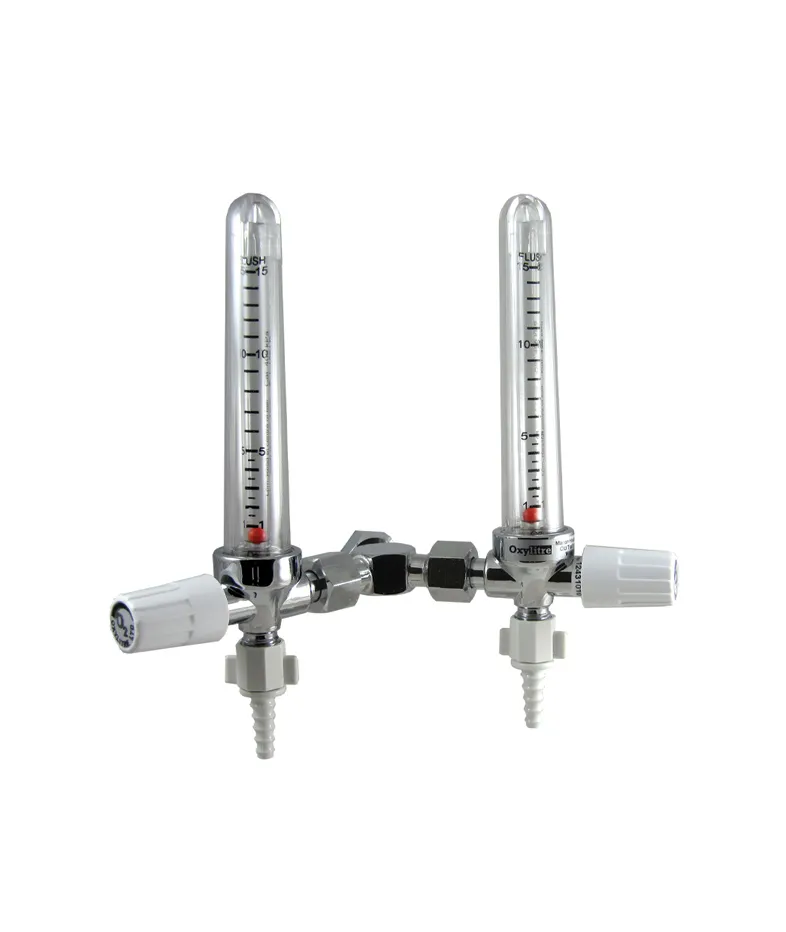 Twin Standard Flowmeters Connected on a 'Y' Piece Without a British Standard Probe