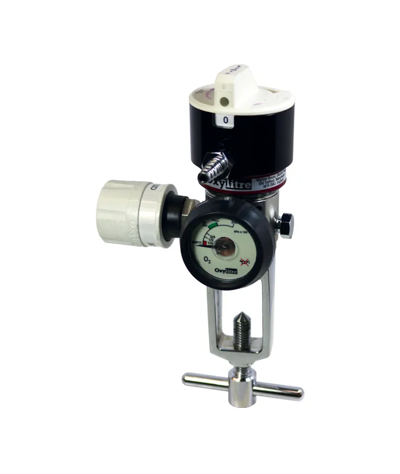 Compact Select-A-Flow Regulator 0-15lpm & Left handed Self Sealing Valve Oxygen Pin-Index fitting
