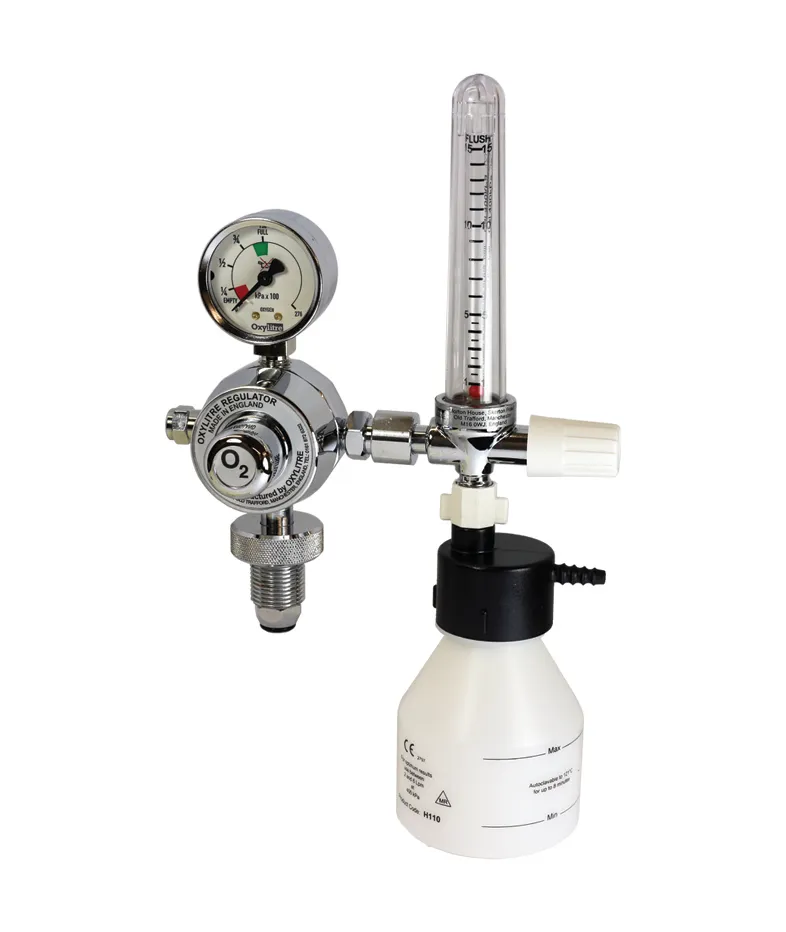Medical Pressure Regulator & Flowmeter Oxygen Complete With Humidifer Bottle