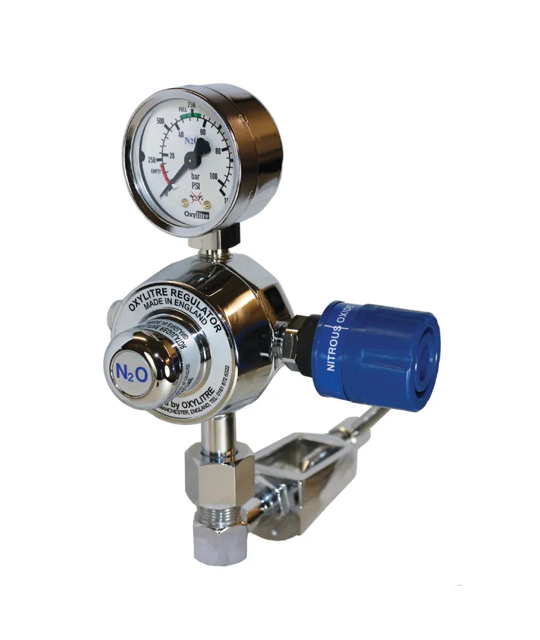 Medical Pressure Regulator & Self Sealing Valve Nitrous Oxide Pin-Index Fitting