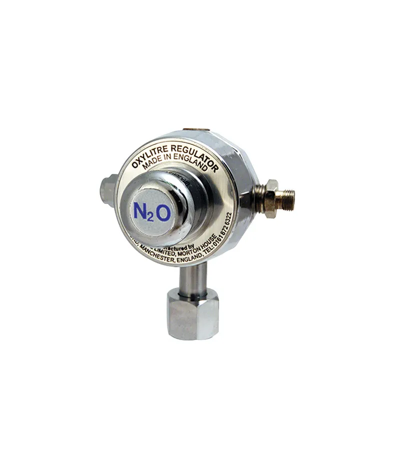 Medical Pressure Regulator Pre-Set Nitrous Oxide with Bullnose Cylinder Fitting