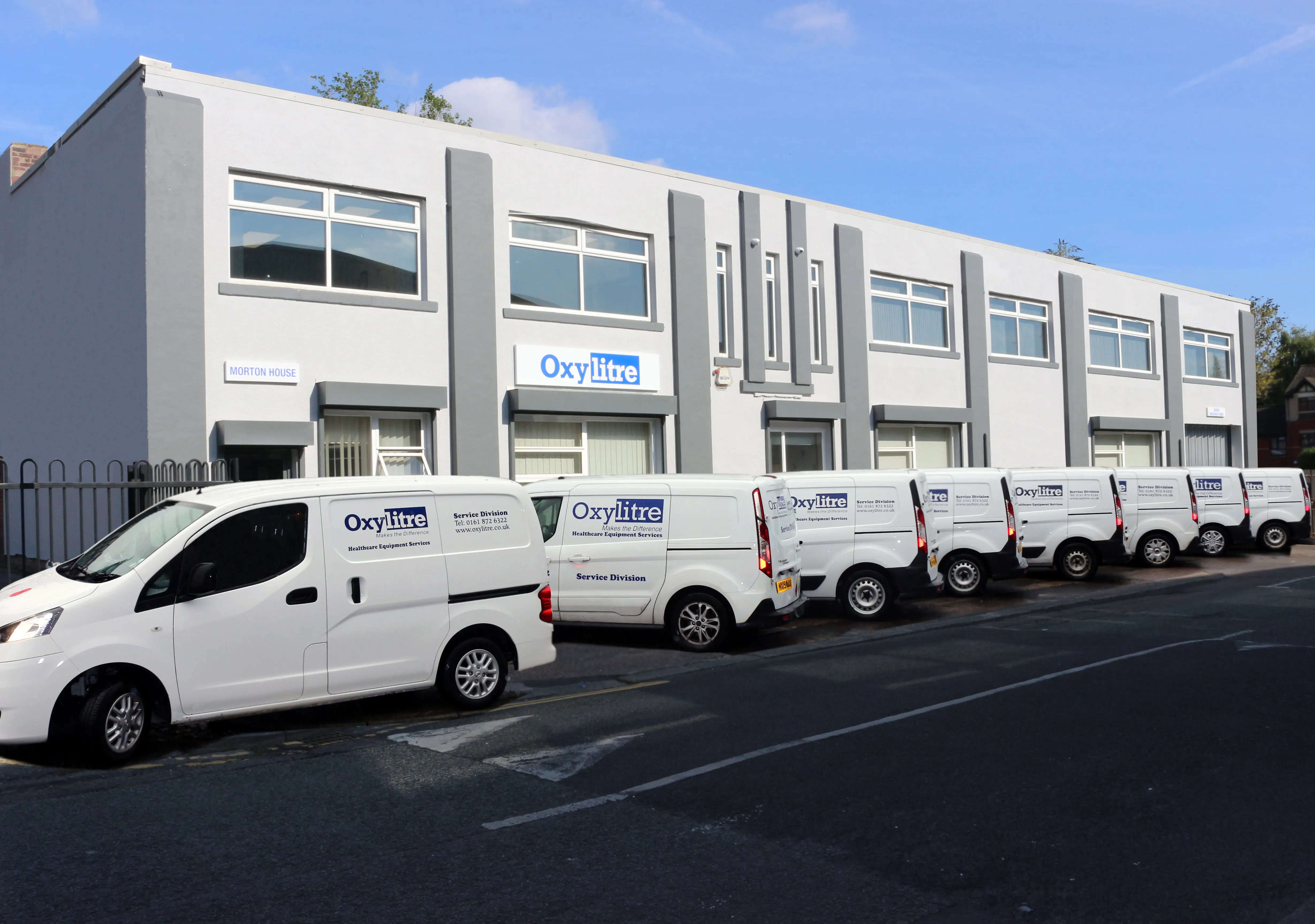 oxylitre headquarters and service vans