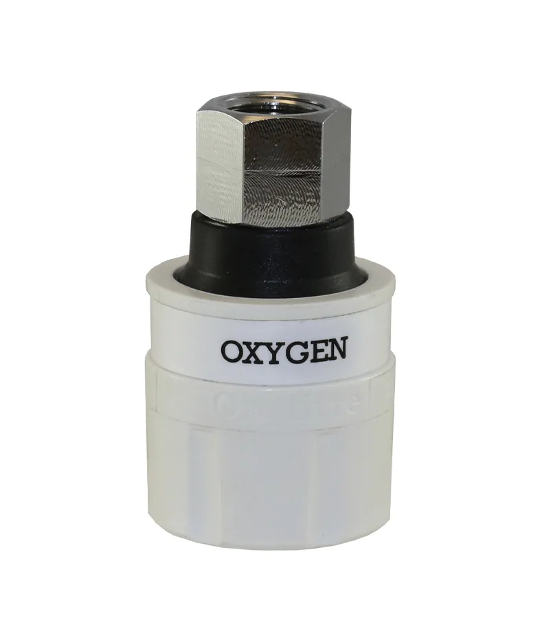 Oxygen self sealing valve with 9/16 unf female fitting