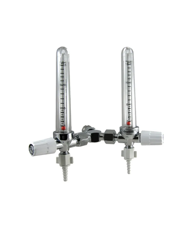 Twin Standard Flowmeters Connected on a 'Y' Piece With a British Standard Probe