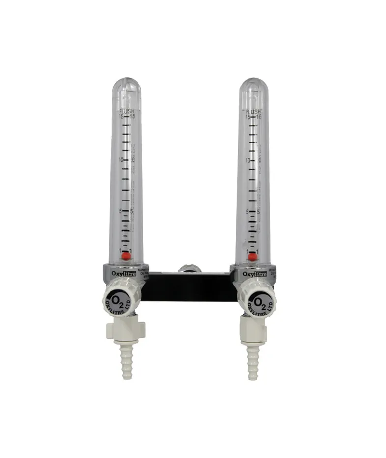 Standard Twin Back Bar Configuration Flowmeters Oxygen 0-15Lpm