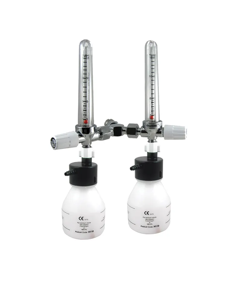 Twin Standard Pipeline Flowmeters Oxygen c/w Humidifiers