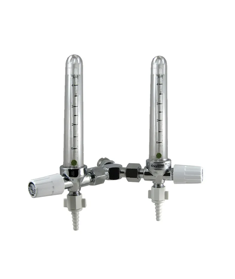 Twin Standard Pipeline Flowmeters Oxygen 0-4lpm