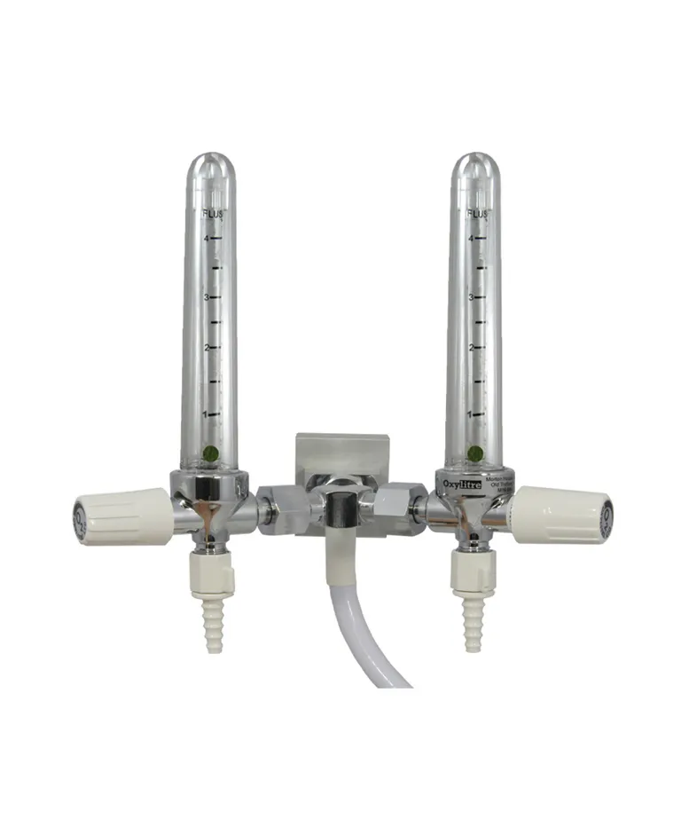 Standard twin Flowmeter rail mounted 0-4 Litres Per Min Oxygen