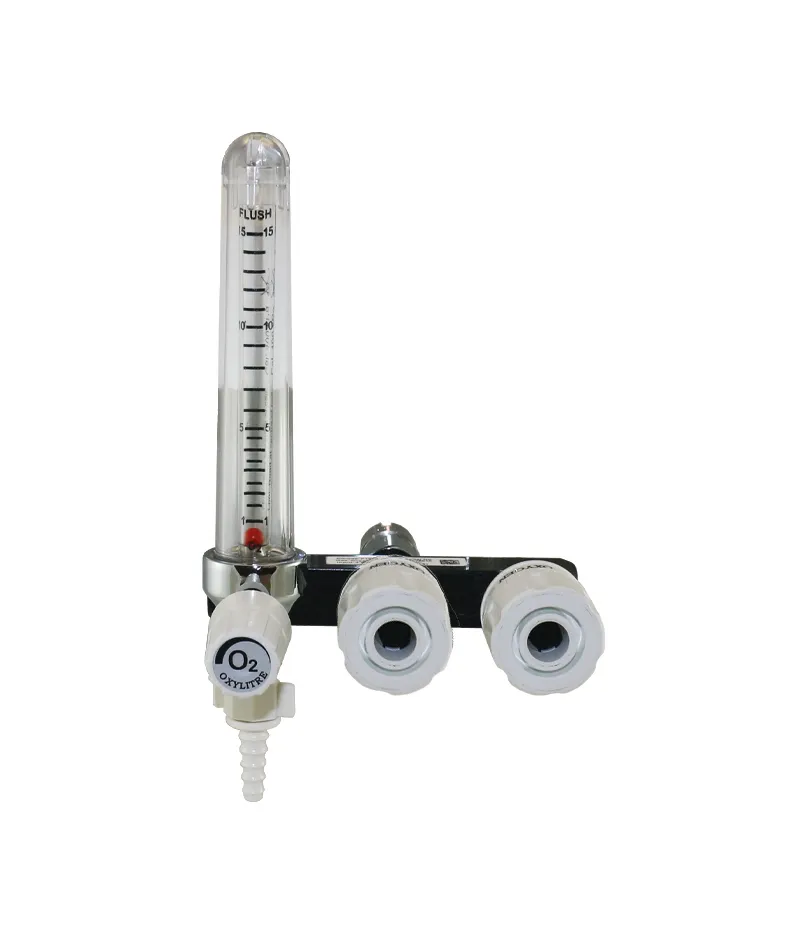 Standard Twin Back Bar Configuration Flowmeter Oxygen 0-15Lpm and twin self sealing valve