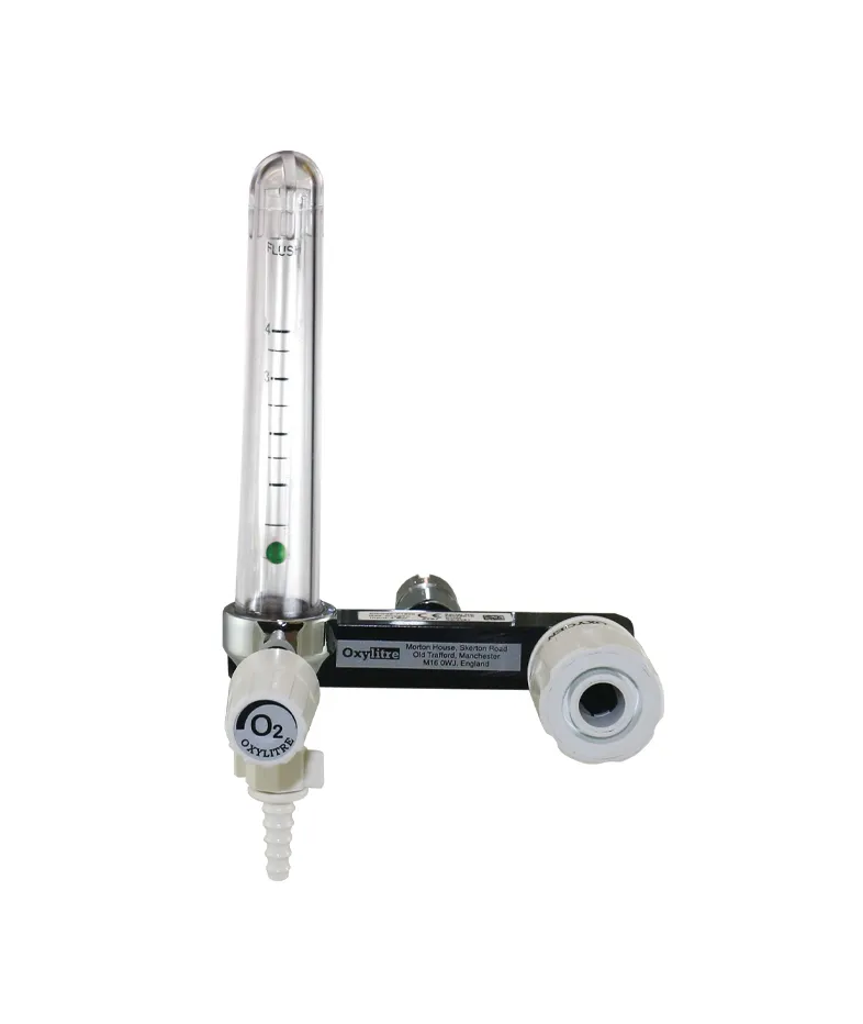 Standard Twin Back Bar Configuration Flowmeter Oxygen 0-4Lpm and self sealing valve