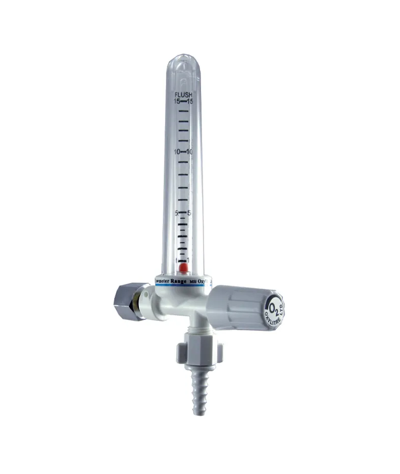 Compact single Flowmeter 0-15 Litres Per Min Oxygen 3/8inch Nut & Liner Connection