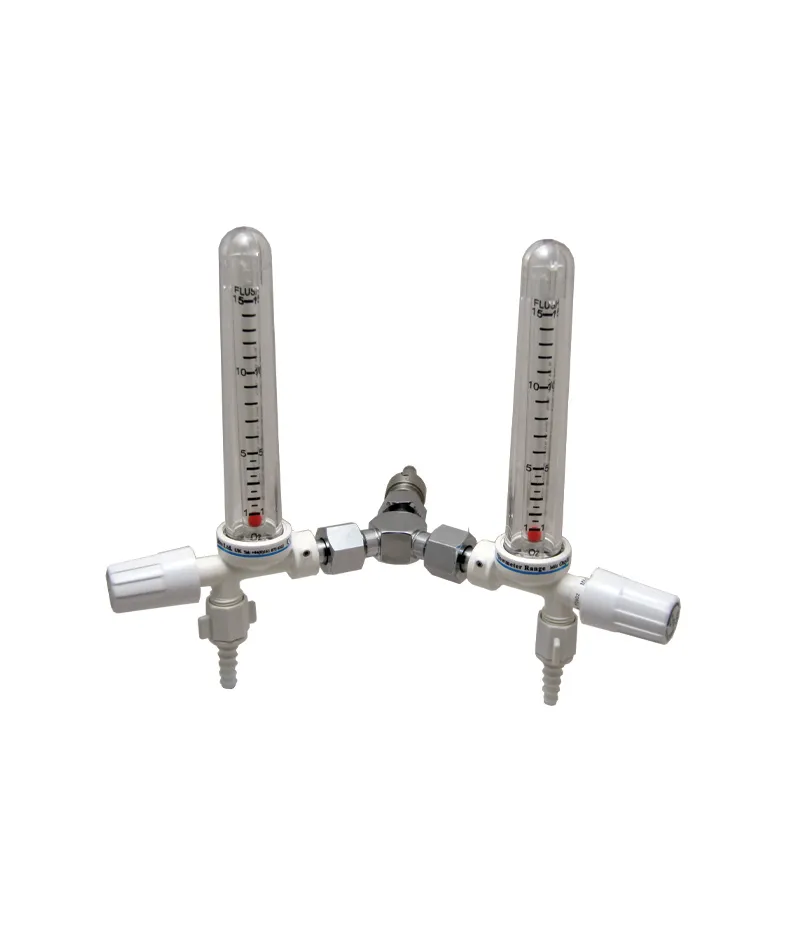 Compact twin Flowmeter 0-15 Litres Per Min Oxygen