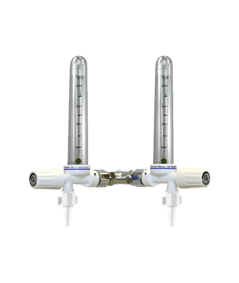 Compact twin Flowmeter 0-4 Litres Per Min Oxygen