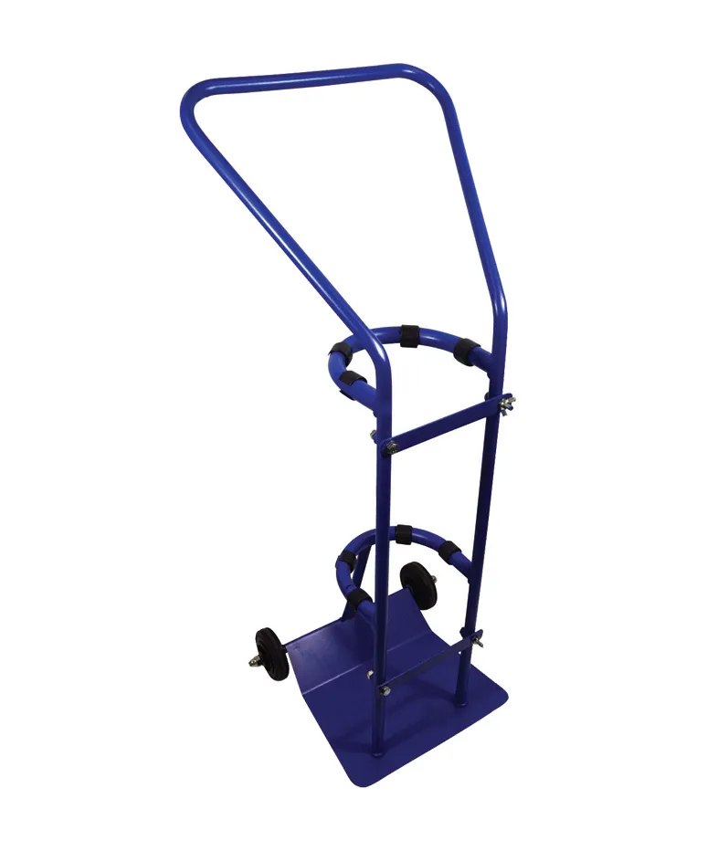 Tubular steel cylinder trolley for F sized cylinders