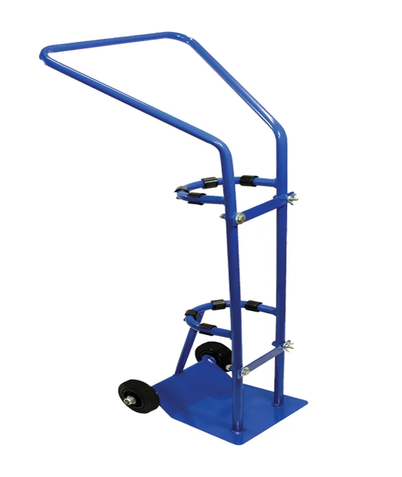 Tubular steel cylinder trolley for G sized cylinders