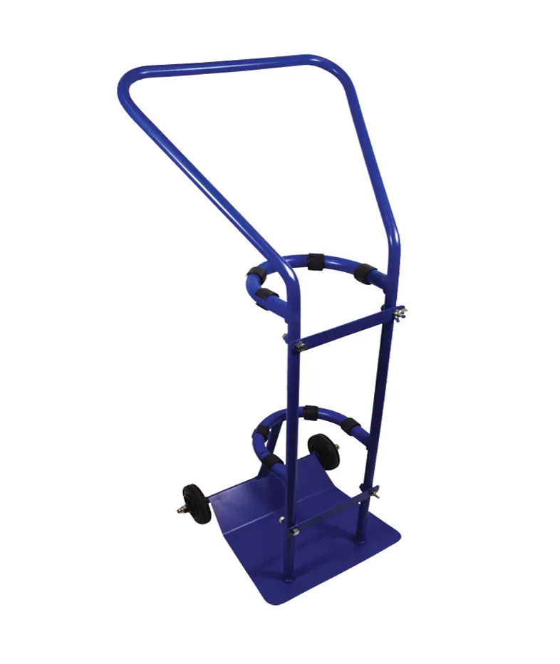 Tubular steel cylinder trolley for J sized cylinders