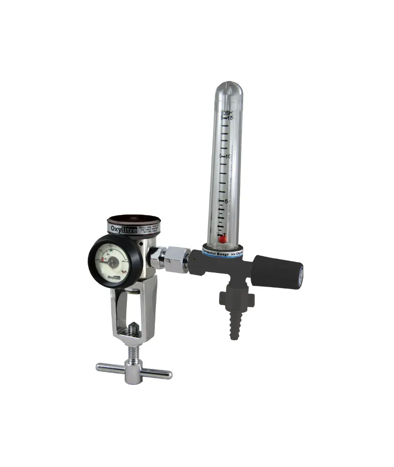 Compact Regulator Complete with Moulded flowmeter, Air 0-15lpm Pin-Index