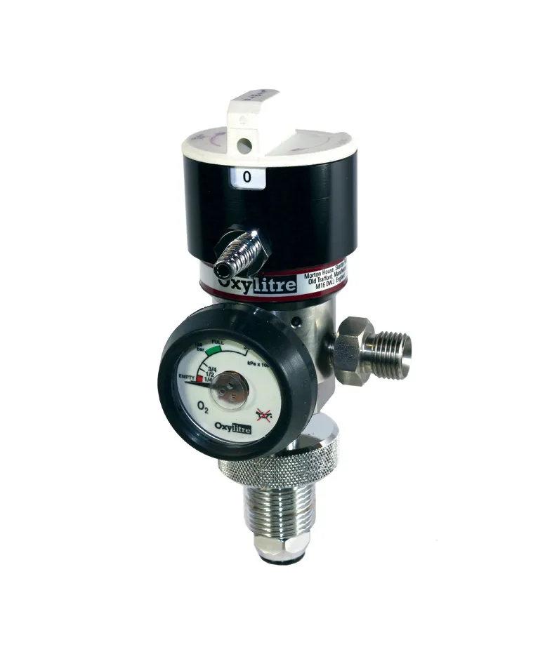 Compact Select-A-Flow Regulator and 3/8bsp Outlet Bullnose Oxygen