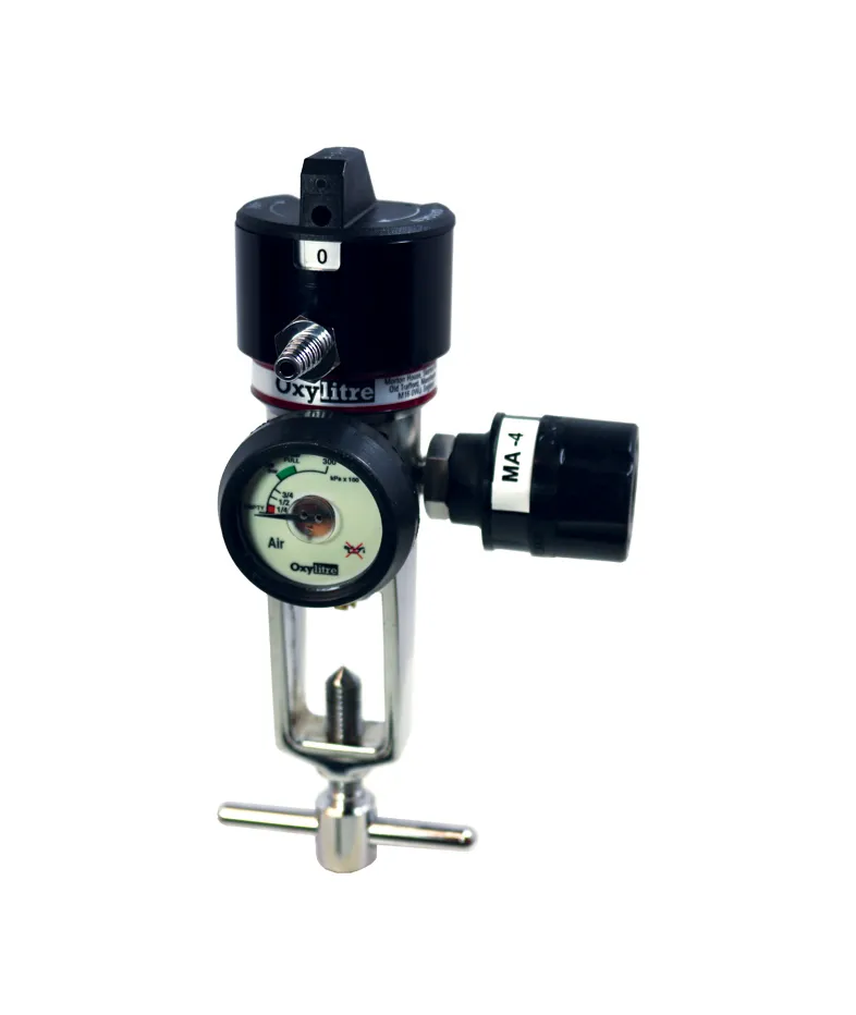 Compact Select-A-Flow Regulator 0-15lpm and Self Sealing Valve Air Pin-Index