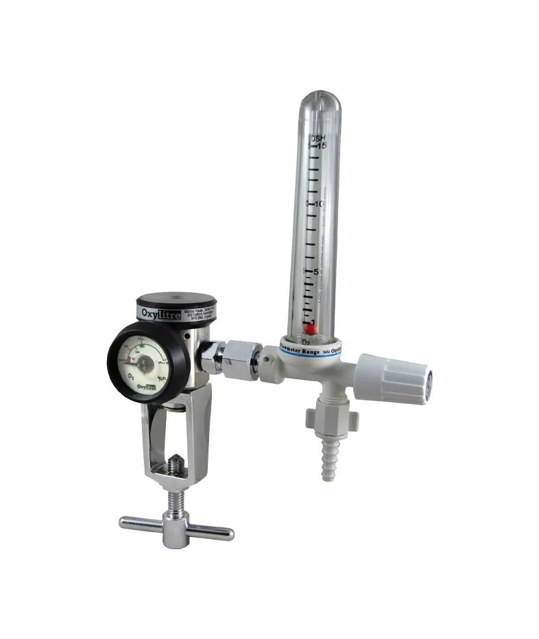 200 Bar Compact Regulator Complete with moulded flowmeter, Oxygen 0-15lpm Pin-Index fitting