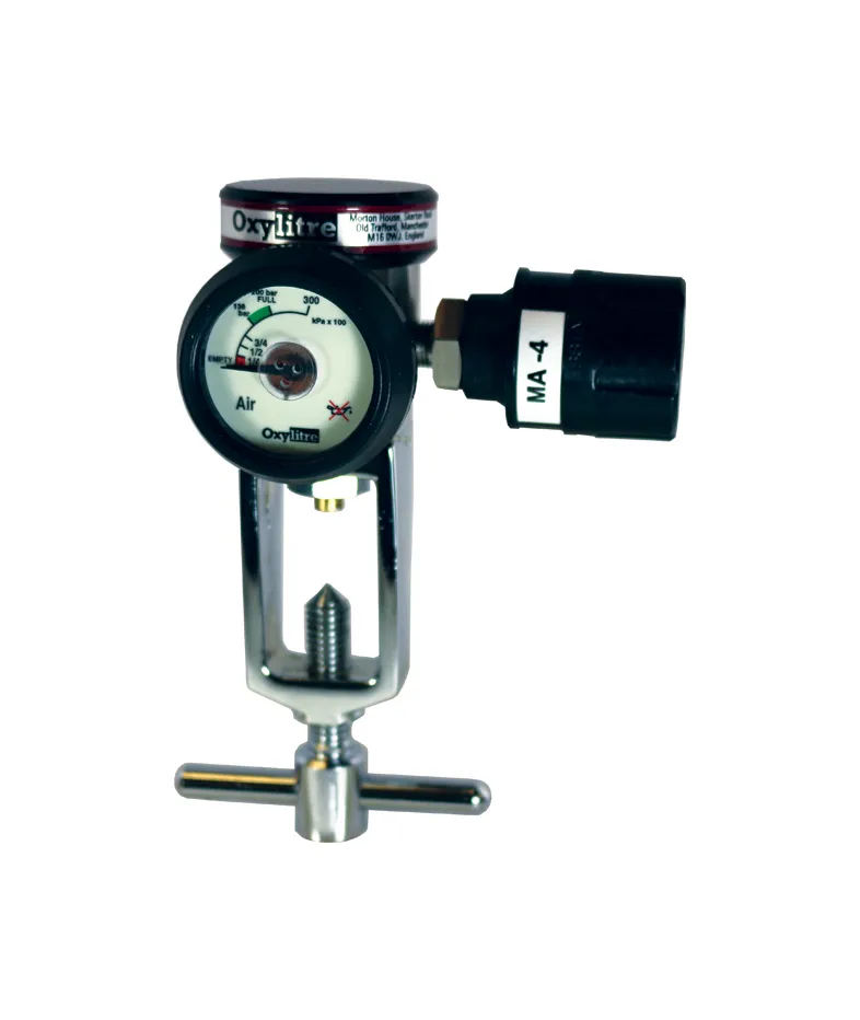 200 Bar Compact Regulator Pin-Index and Self Sealing Valve Medical Air 4 Bar