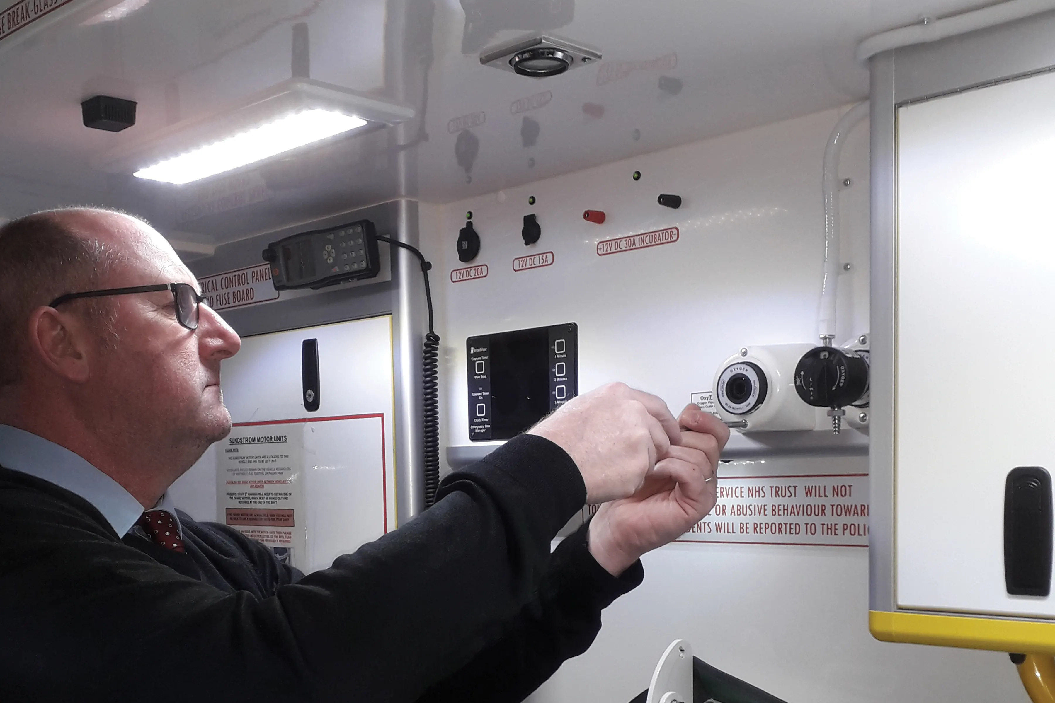 Oxylitre Engineer repairing a terminal outlet